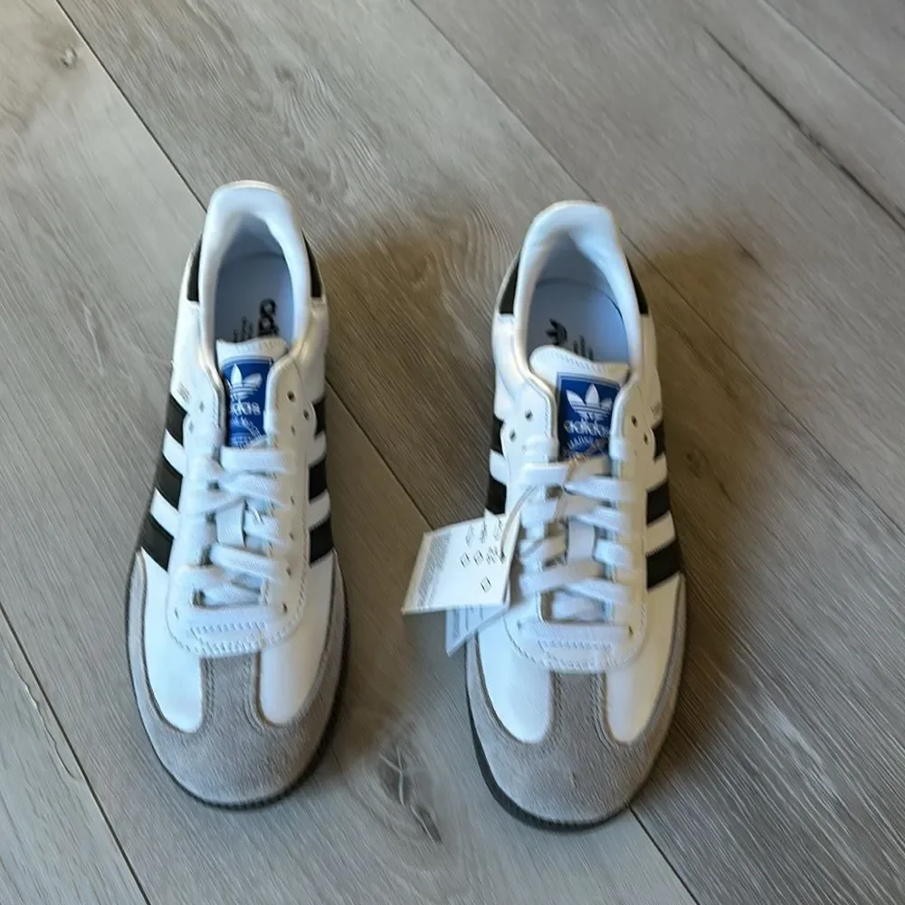 Adidas Samba OG Shoes Size 4.5 in‎ Cloud White/Core Black/gum NWT in packaging